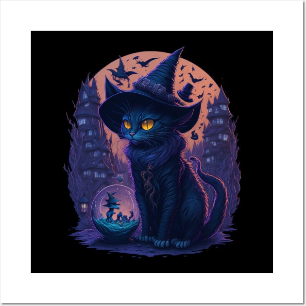 scary little witch cat Wall Art by Aestheticlanart